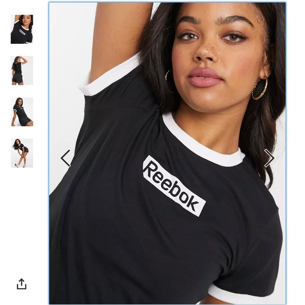 Reebok training essentials linear logo slim t-shirts in black